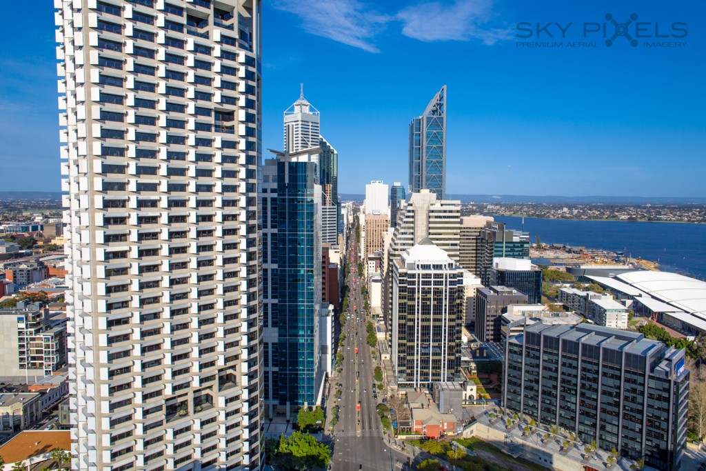 Sky Pixels Perth CBD drone camera aerial photography video Western Australia
